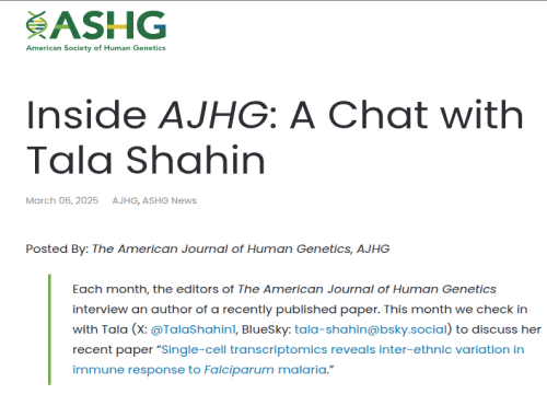 Inside AJHG: A Chat with Tala Shahin