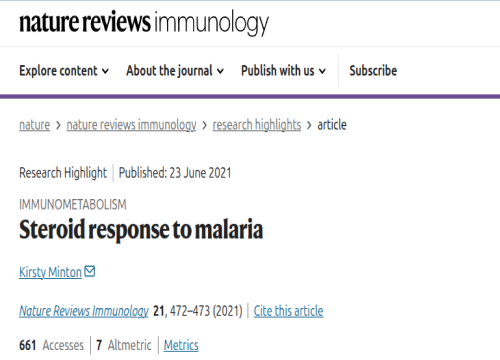 Steroid Response to Malaria